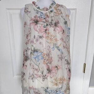 Elena Baldi floral silk blouse M NWT